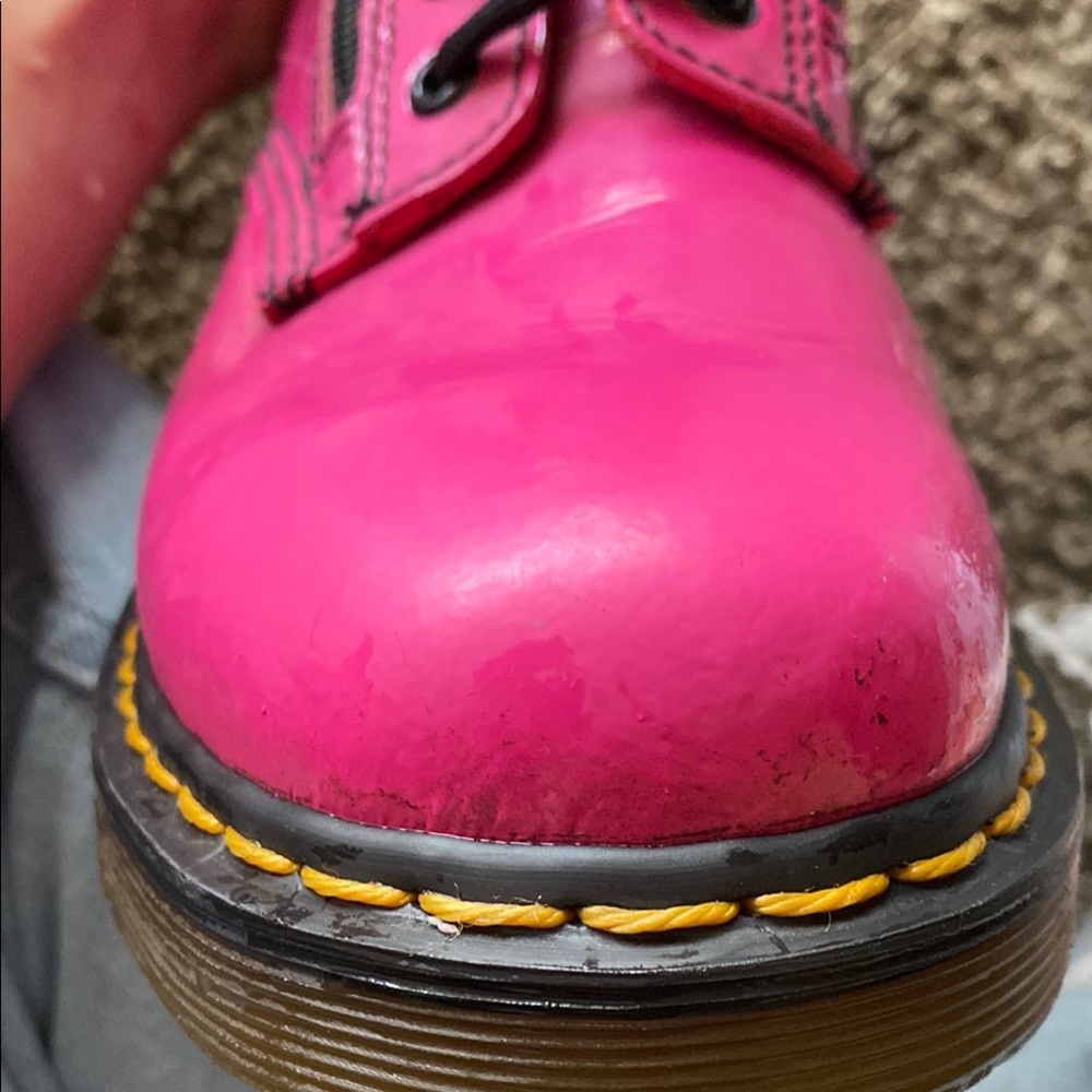 Dr. Martens Hot Pink Patent Tall Boots - 9 - Picture 4 of 6